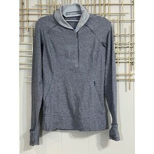 Lululemon Half Zip Pullover Jacket Thumbholes Athletic Gray Size 6‎